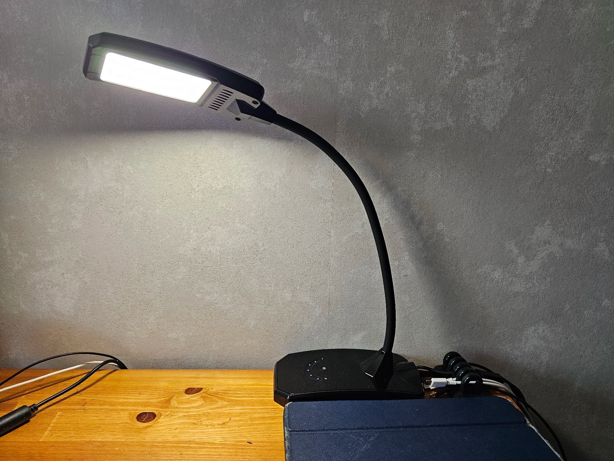 LED Desk Lamp with Wireless Charging + AI