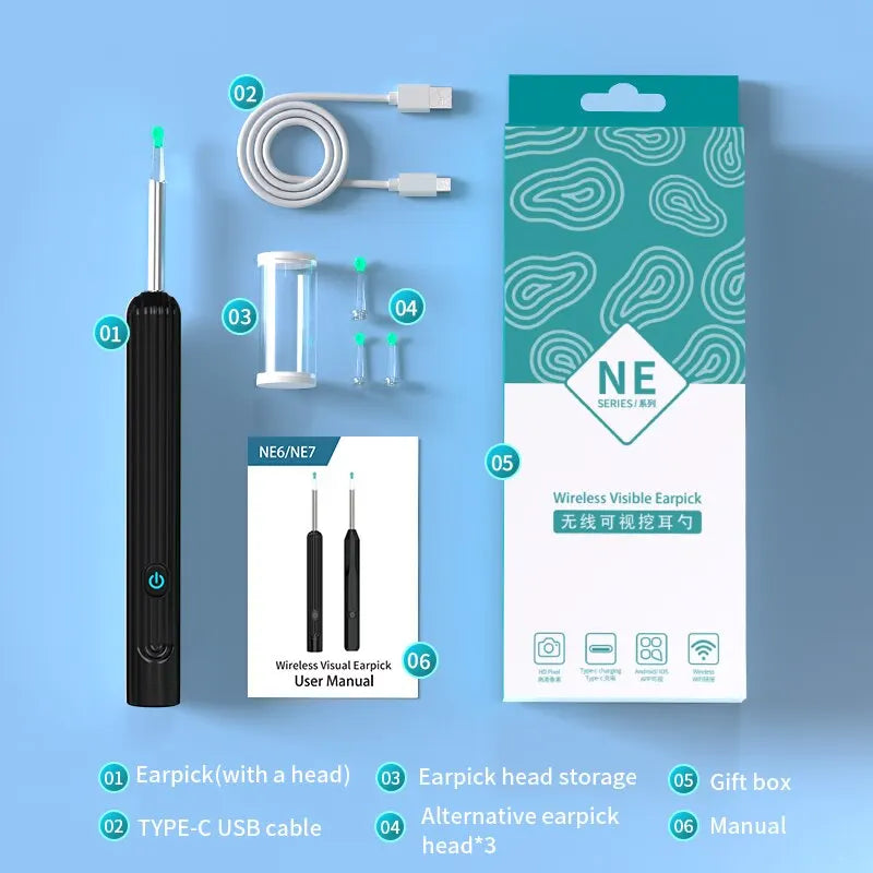AURACLE: Smart Visual Ear Otoscope (1296P HD)