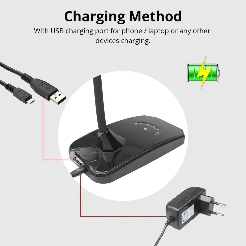 LED Desk Lamp with Wireless Charging + AI