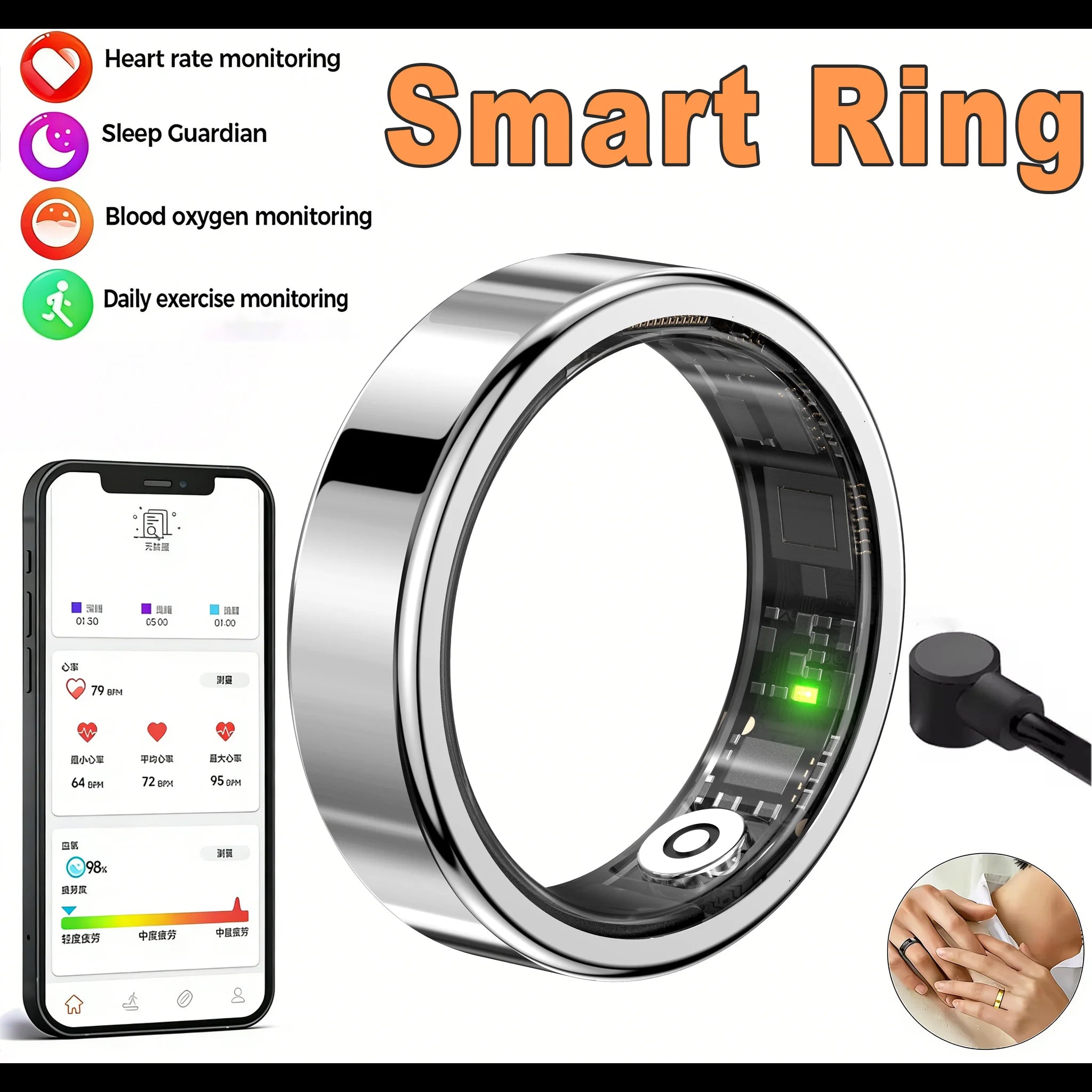 HERA AI Smart Ring (Titanium Black)