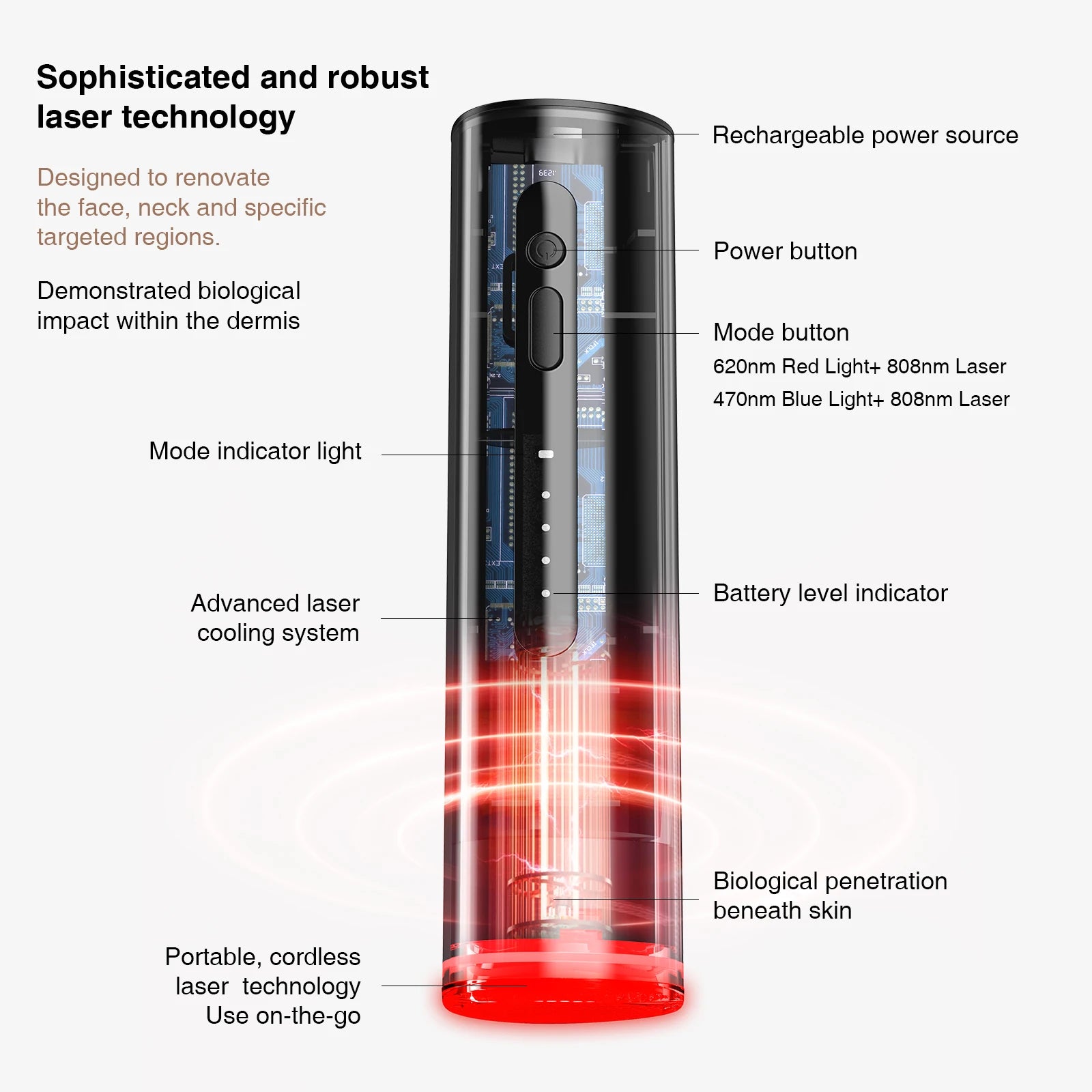LED Light Therapy Wand (Handheld Skincare)