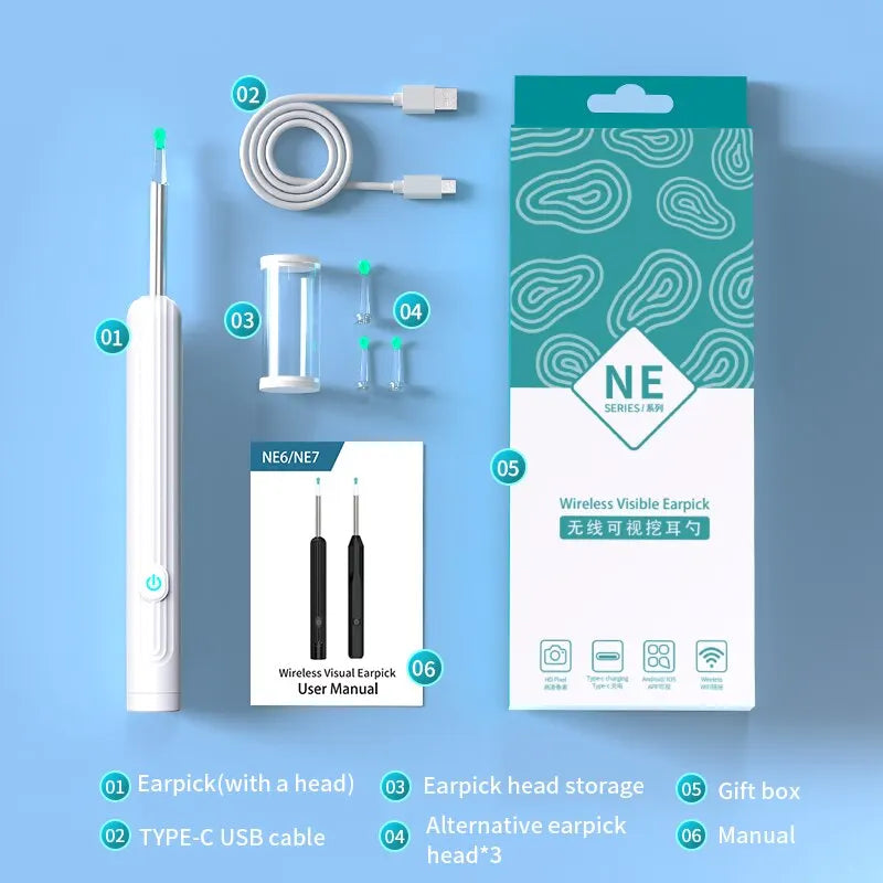 AURACLE: Smart Visual Ear Otoscope (1296P HD)