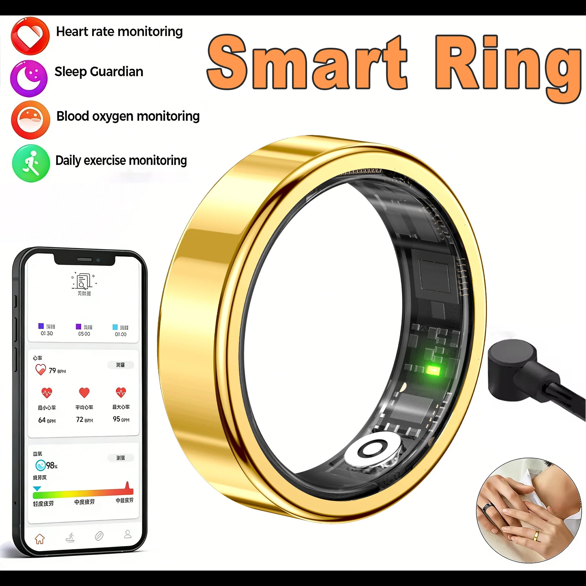 HERA AI Smart Ring (Titanium Black)