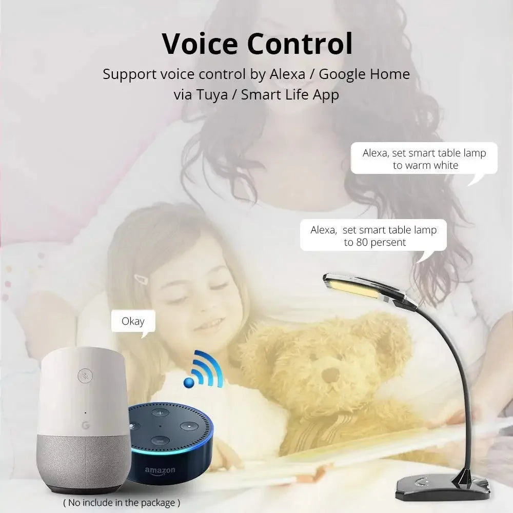 LED Desk Lamp with Wireless Charging + AI