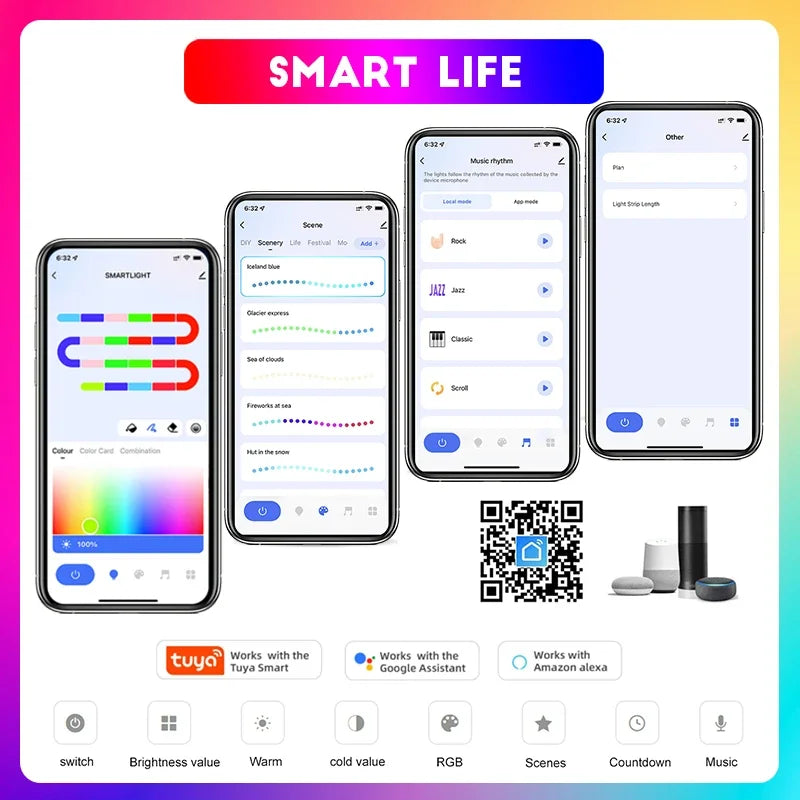 Smart WiFi RGBIC LED Strip Lights with App
