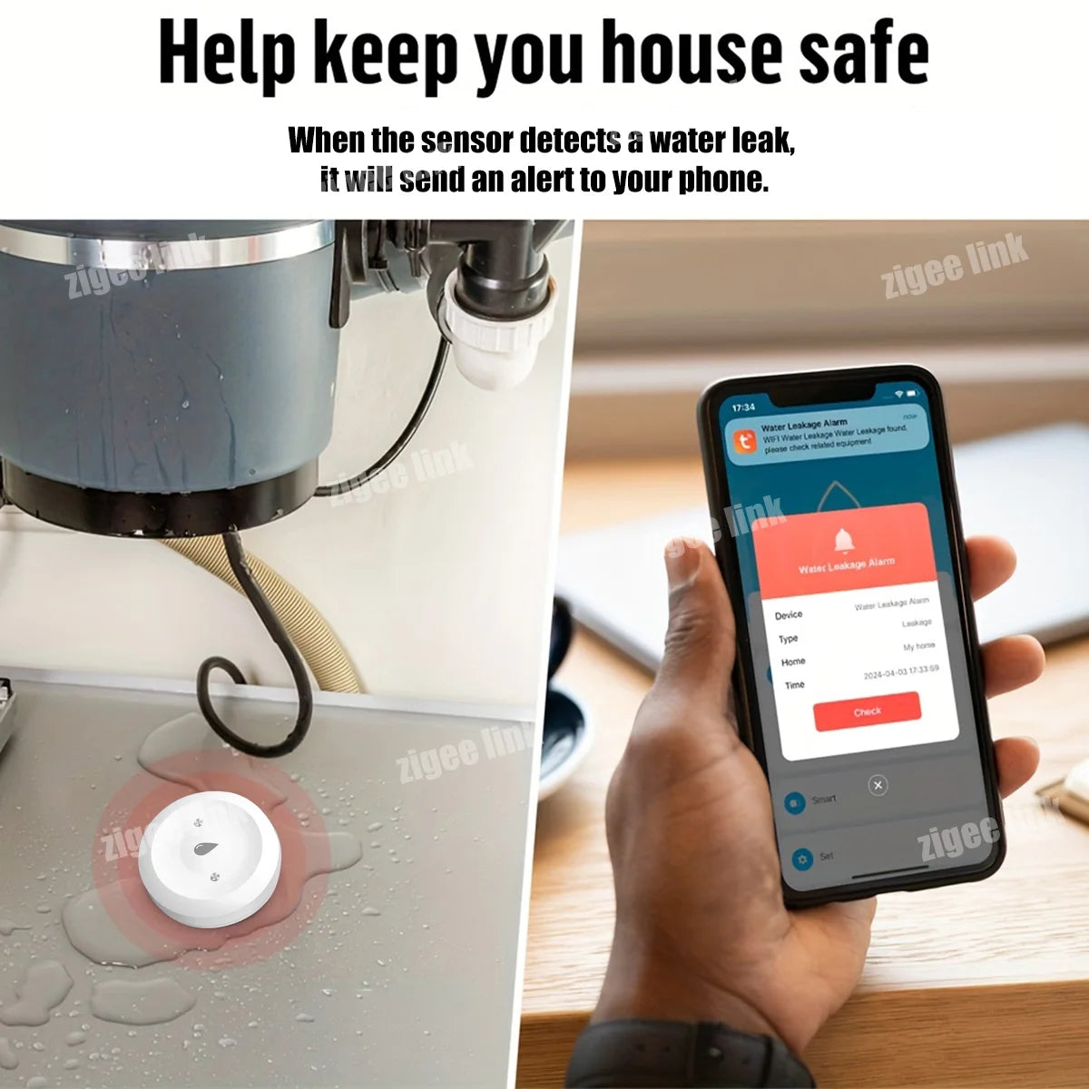 Smart Leak & Water Sensor (Home Protection)